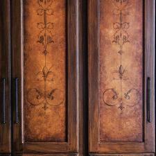 Custom built in wood graining and mural door faces